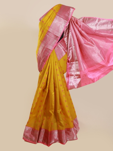 

Pothys Yellow Pure Silk Woven Design Kanjeevaram Saree