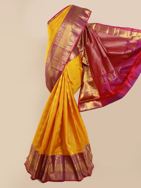 

Pothys Yellow Pure Silk Woven Design Kanjeevaram Saree