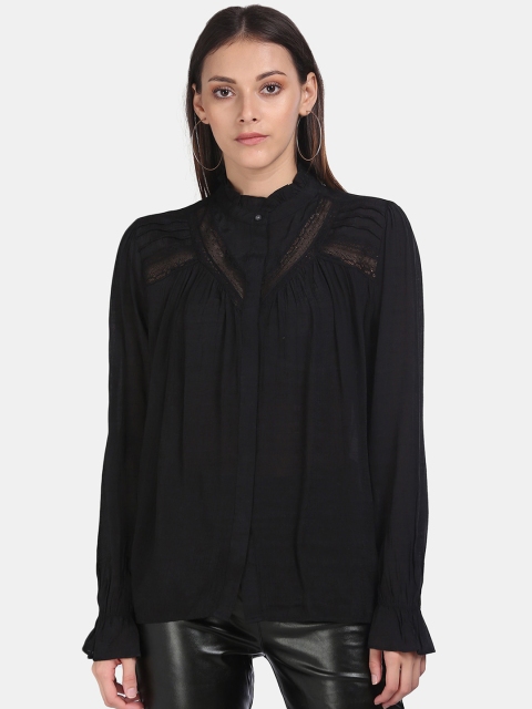 

GAP Women Black Regular Fit Solid Casual Shirt