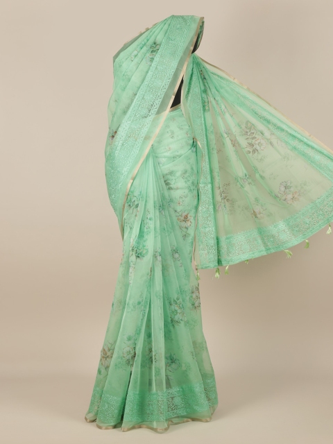 

Pothys Green Printed Tissue Saree