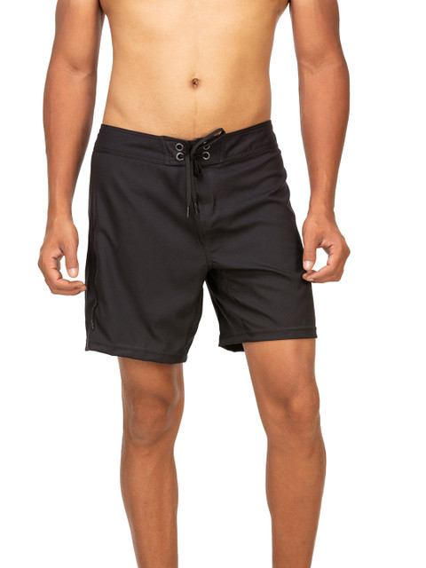 

OLAIAN By Decathlon Men Black Solid Surfing Shorts
