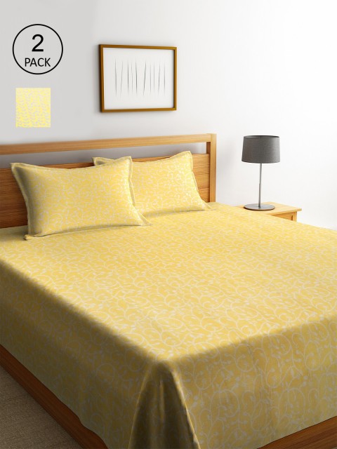 

KLOTTHE Set Of 2 Multicoloured Ethnic Motifs Double King Bed Covers With 4 Pillow Covers, Multi