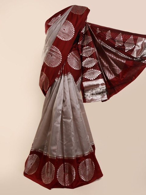 

Pothys Grey Pure Silk Woven Design Kanjeevaram Saree