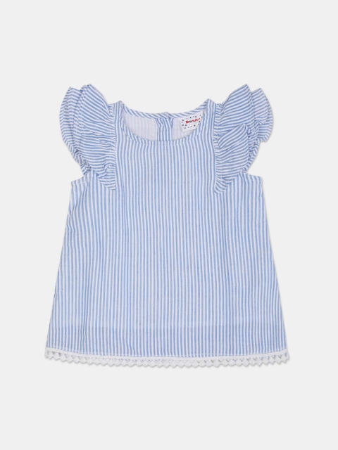 

Donuts Girls Blue & White Striped Regular Top