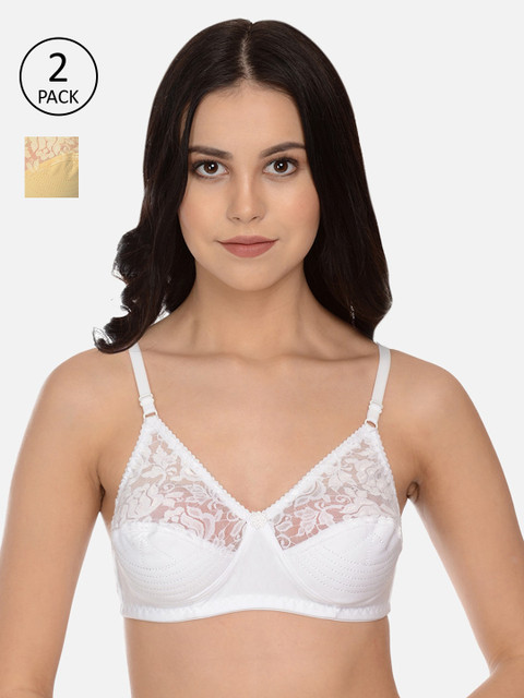 

mod & shy Pack of 2 Assorted Lace Non-Wired Non Padded Everyday Bra MS0951M