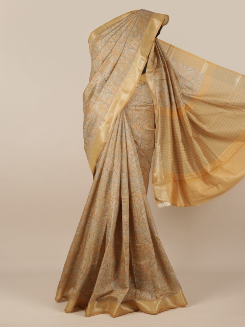 

Pothys Cream-Coloured Woven Design Jute Silk Saree