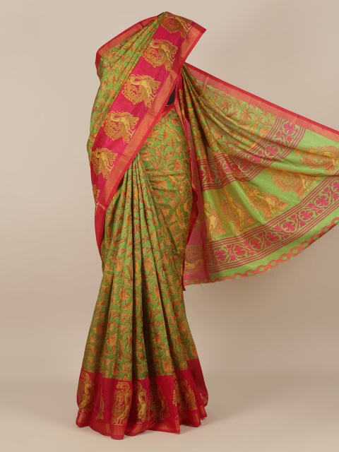 

Pothys Green Woven Design Jute Silk Saree