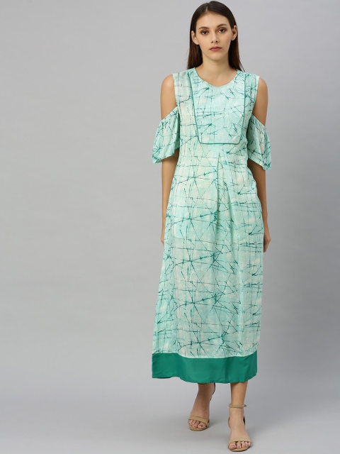 

Shakumbhari Women Green Printed Maxi Dress