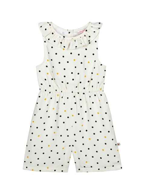 

Budding Bees Girls Off-White & Black Printed Playsuit