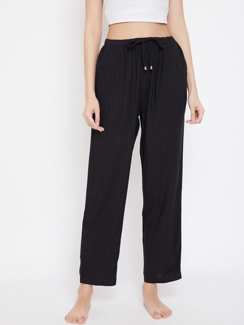 

Hypernation Women Black Solid Lounge Pants