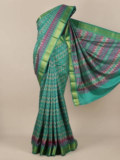 

Pothys Green Woven Design Jute Silk Saree