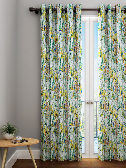 

URBAN DREAM Green Printed Single Curtain