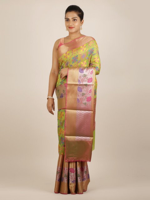 

Pothys Green Woven Design Cotton Blend Saree
