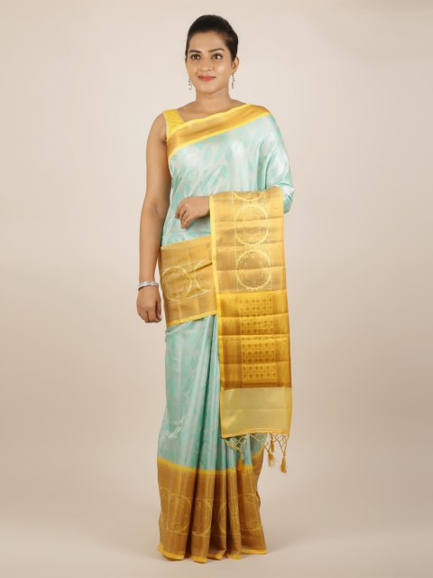 

Pothys Green & Yellow Silk Cotton Woven Design Saree