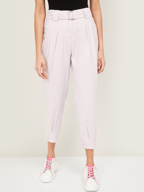 

Ginger by Lifestyle Women Lavender Regular Fit Solid Regular Trousers