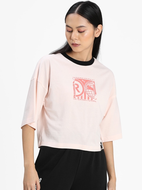 

Puma Women Pink Printed High Neck T-shirt