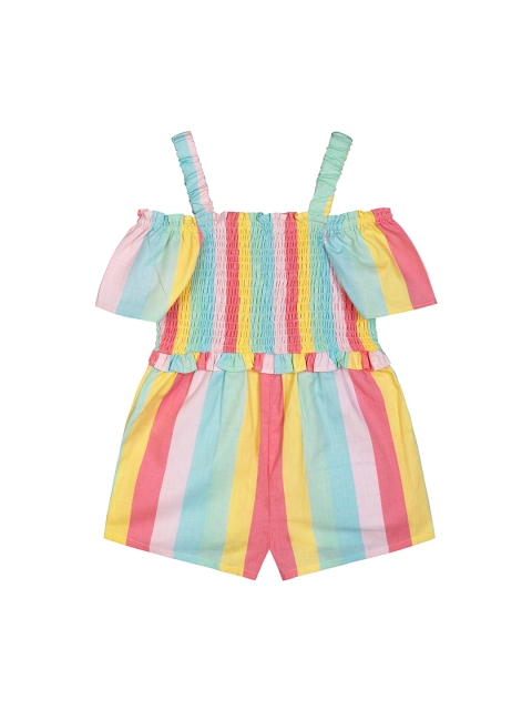 

Budding Bees Girls Multicoloured Striped Playsuit, Multi