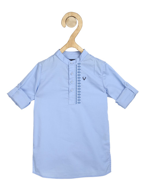 

Allen Solly Junior Boys Blue Regular Fit Solid Casual Cotton Shirt