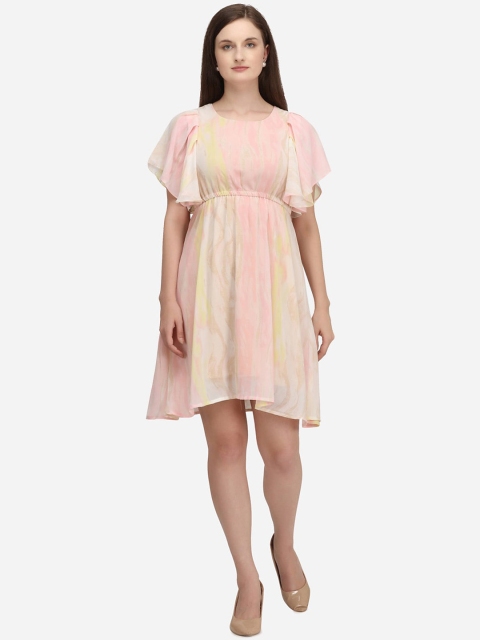 

Fbella Women Multicoloured Self Design Empire Dress, Multi