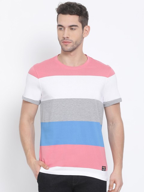 

Club York Men Coral Colourblocked Round Neck T-shirt