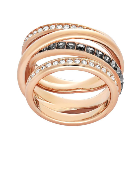

SWAROVSKI Rose Gold-Toned & White Crystal-Studded Finger Ring
