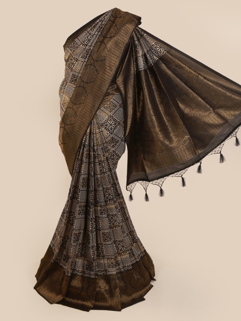 

Pothys Brown & White Art Silk Printed Saree