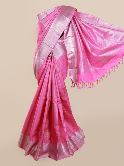 

Pothys Pink Pure Silk Woven Design Kanjeevaram Saree