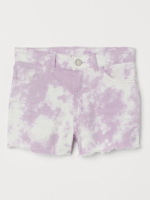 

H&M Girls Lavender & White Twill Shorts