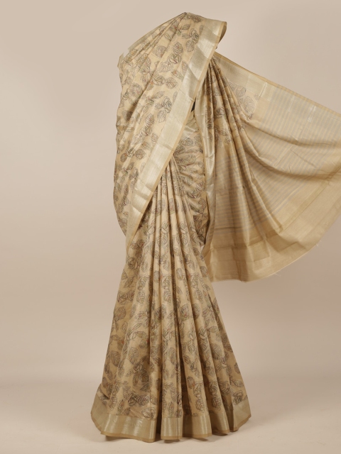 

Pothys Cream-Coloured Woven Design Jute Silk Saree