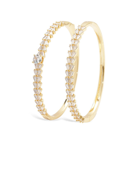 

shaze Set Of 2 Gold-Plated Bangle-Style Bracelet