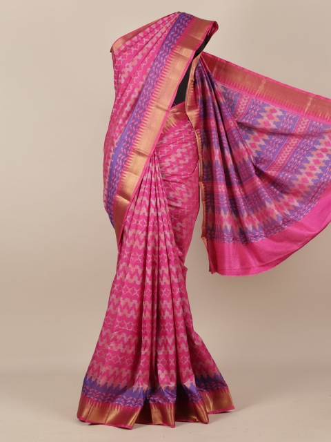 

Pothys Magenta Woven Design Jute Silk Saree