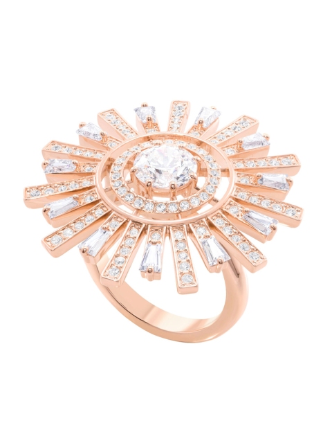 

SWAROVSKI Rose Gold-Plated & White Crystal Stone-Studded Cocktail Finger Ring