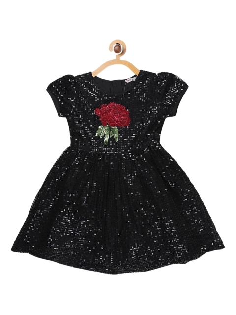 

Butterfly Blush Girls Black Embellished Fit and Flare Dress