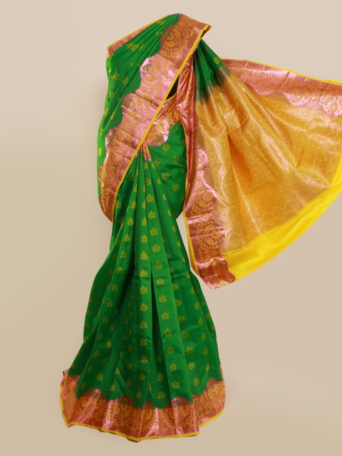 

Pothys Green Pure Silk Woven Design Kanjeevaram Saree