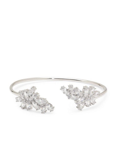 

shaze Silver-Toned Feather Bracelet