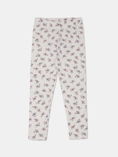 

Cherokee Girls White & Maroon Printed Ankle-Length Leggings