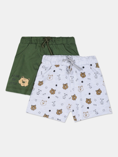 Donuts Boys Pack Of 2 Printed Regular Fit Shorts, Grey