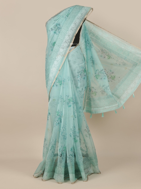 

Pothys Green Printed Tissue Saree