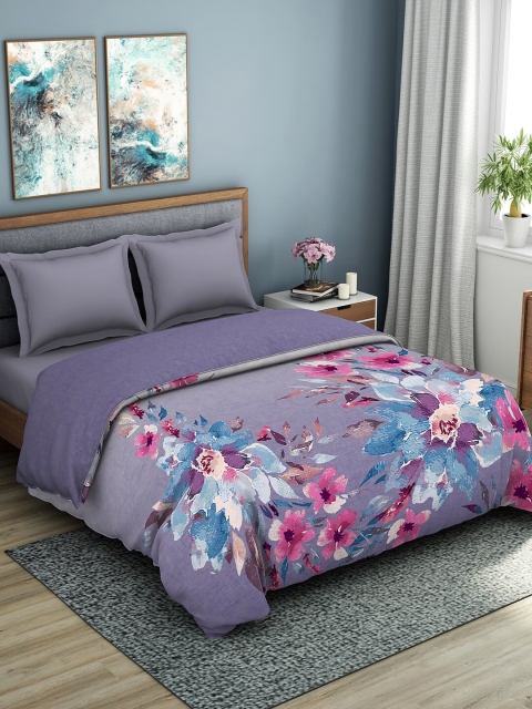 

SPACES Lavender & Magenta Floral AC Room 150 GSM Double Bed Quilt