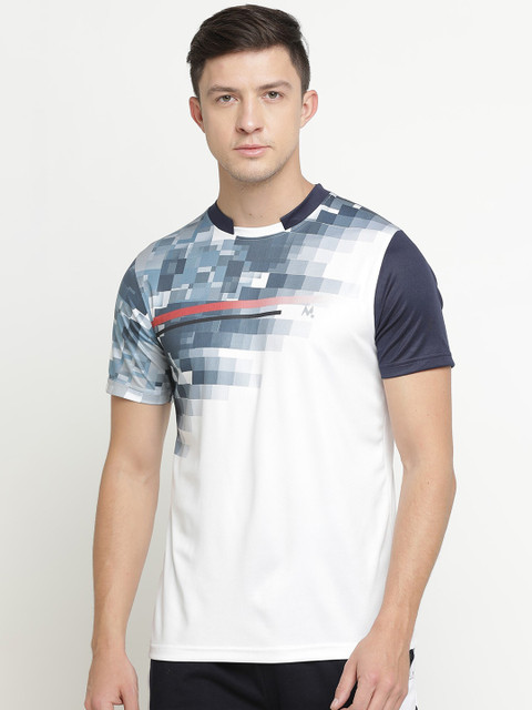 

Maniac Men White Printed Round Neck T-shirt