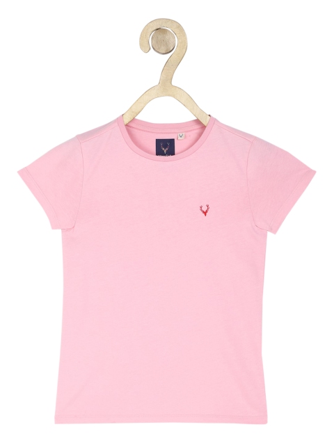 

Allen Solly Junior Girls Pink Solid Round Neck T-shirt