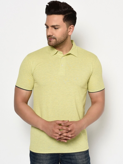 

ELEGANCE Men Yellow Solid Polo Collar T-shirt