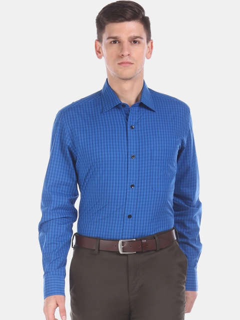 

Arrow Men Blue Regular Fit Checked Casual Shirt