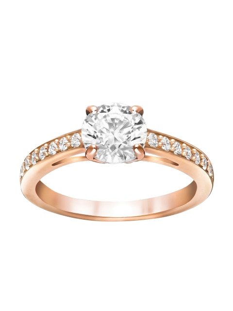 

SWAROVSKI Rose-Gold Toned White Crystal-Studded Finger Ring