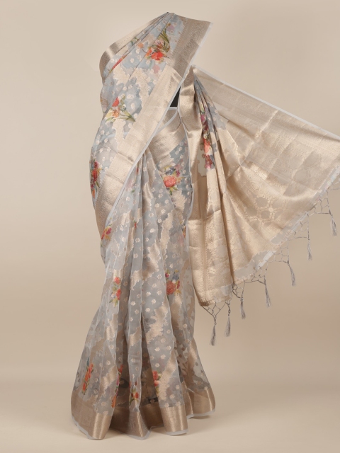 

Pothys Grey Woven Design Tissue Saree