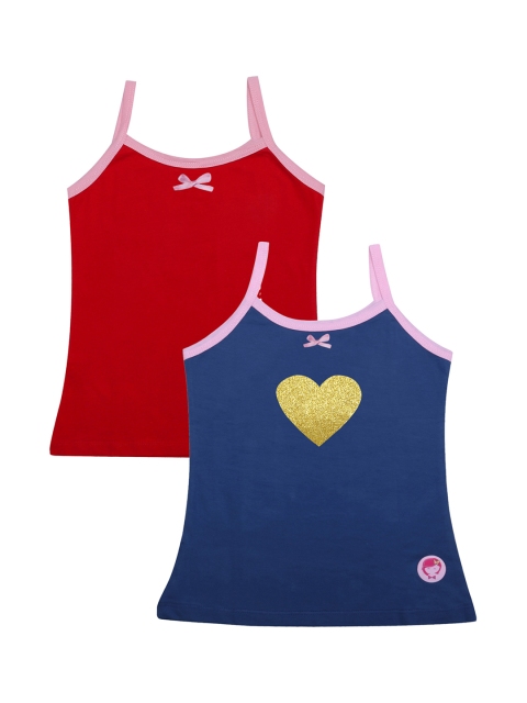 

DChica Girls Pack Of Red & Blue Solid 2 Camisoles