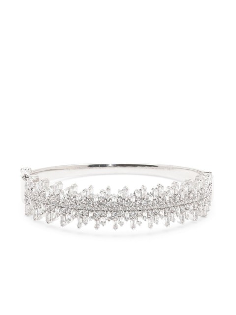 

shaze Silver-Toned Antique Kada Bracelet