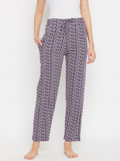 

C9 AIRWEAR Women Navy Blue & Purple Printed Regular Fit Lounge Pants