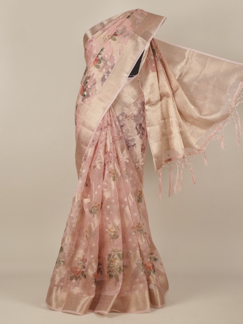 

Pothys Peach-Coloured Woven Design Tissue Saree