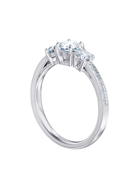 

SWAROVSKI Silver-Toned & White CZ-Studded Finger Ring